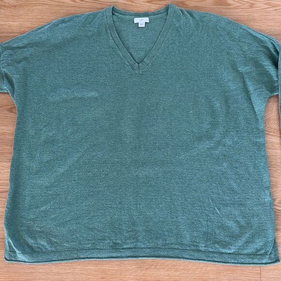 J. Jill Womens Green Knit Blouse Sz Large Silk Wool Casual Neutral Everydaywear - Picture 3 of 8